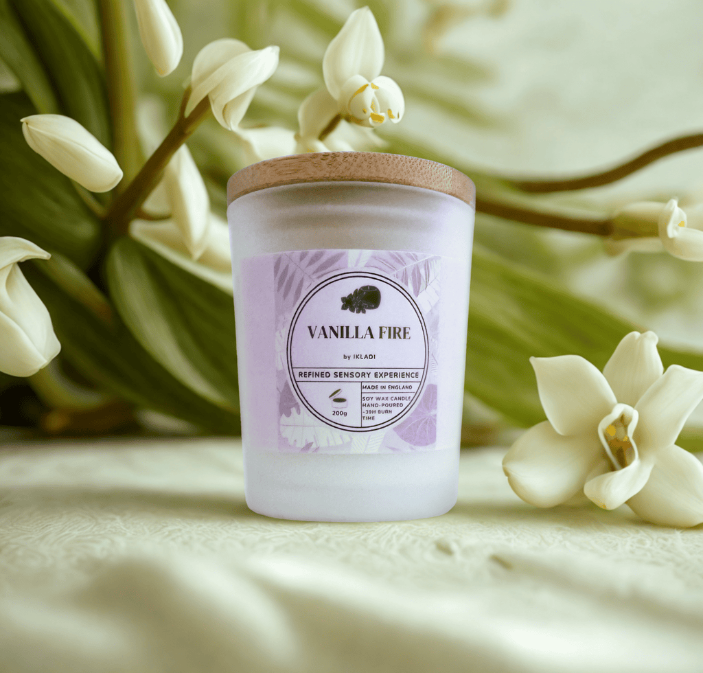 Vanilla Fire Scented Candle with Hidden 925 Silver Jewellery - IKLADI